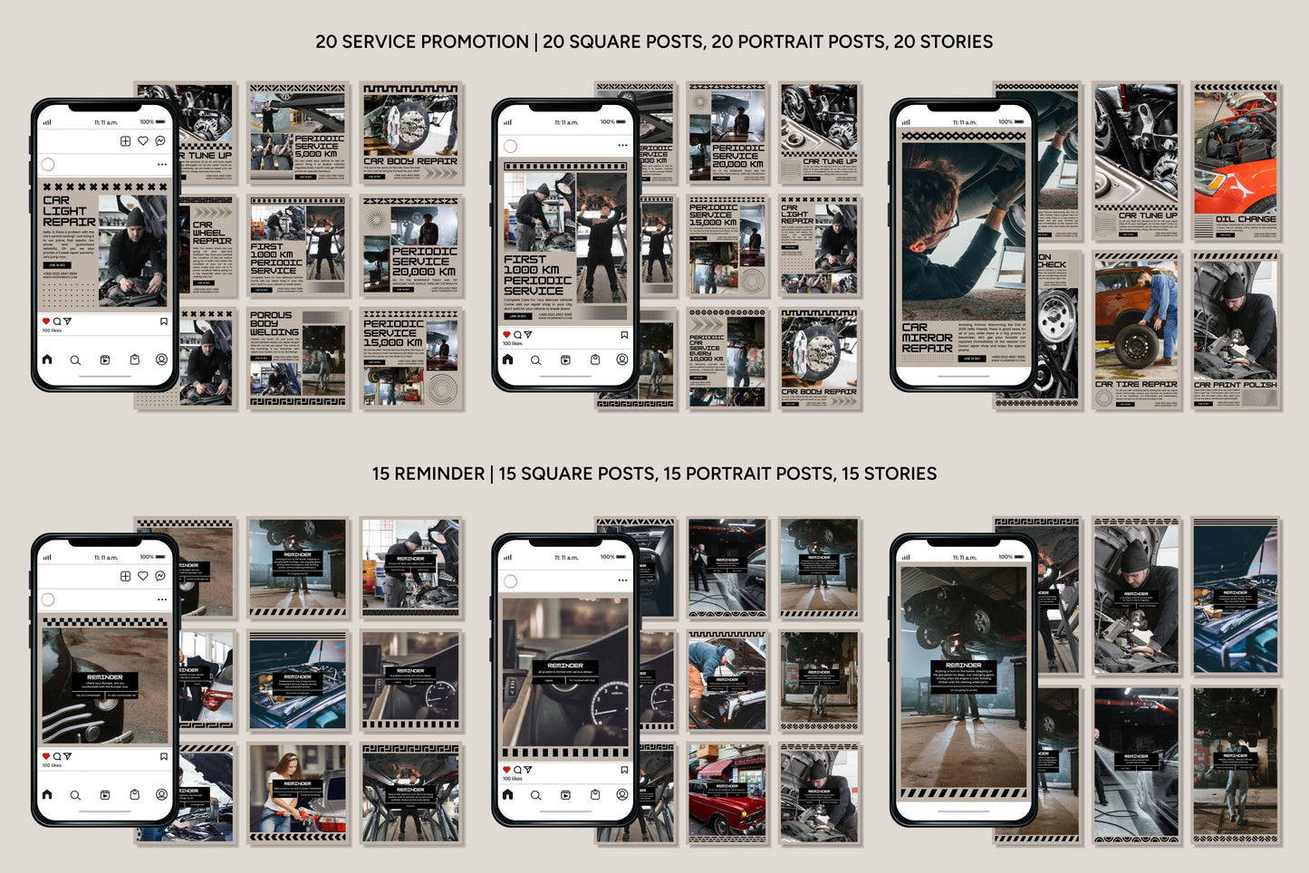 120+ Automotive Instagram Templates -  Vol. 1