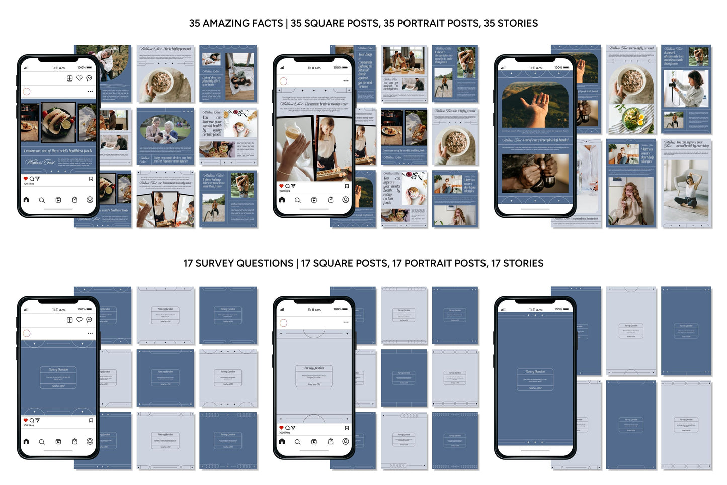 1200+ Wellness Instagram Templates - Vol. 8