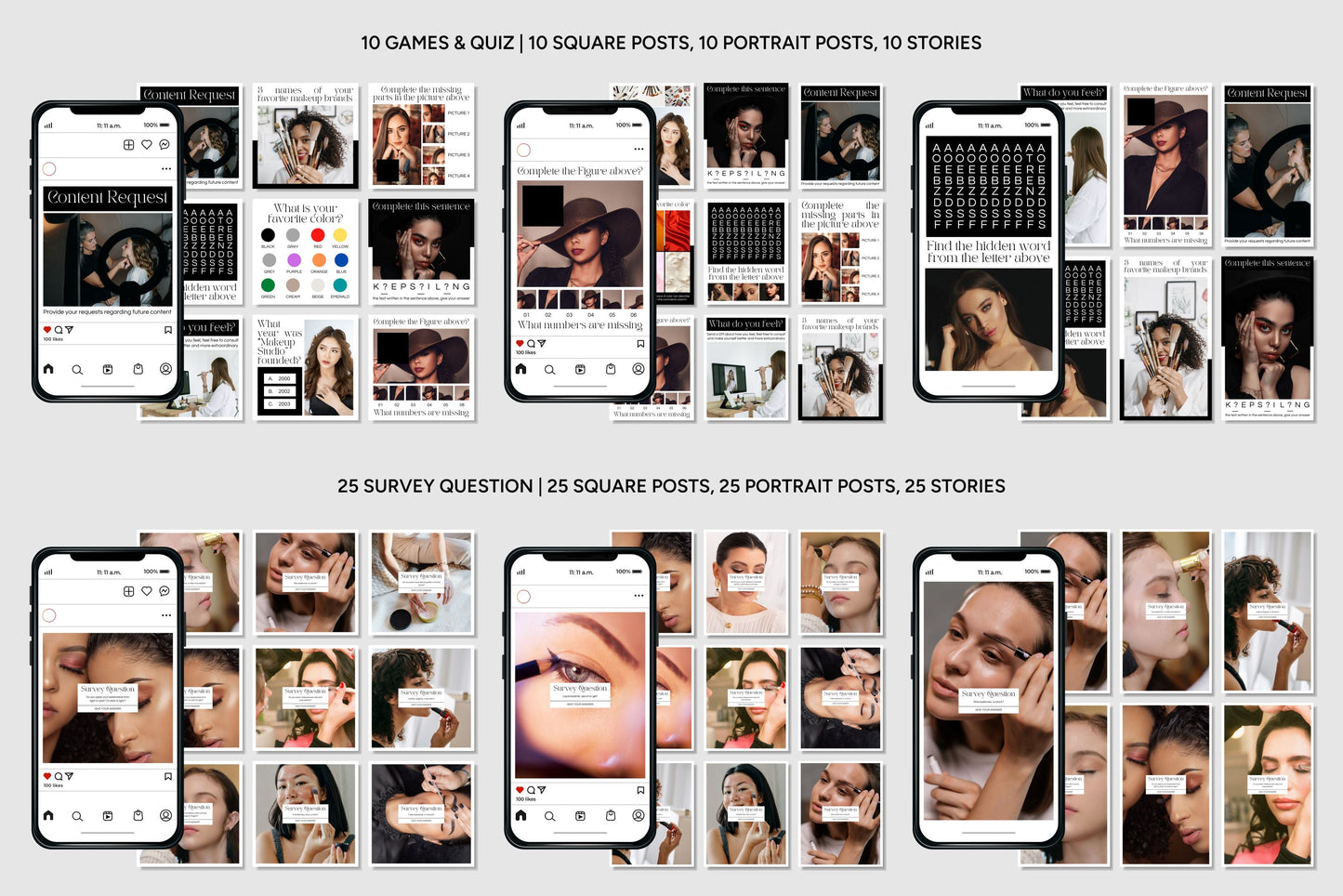 1200+ Makeup Instagram Templates - Vol. 6