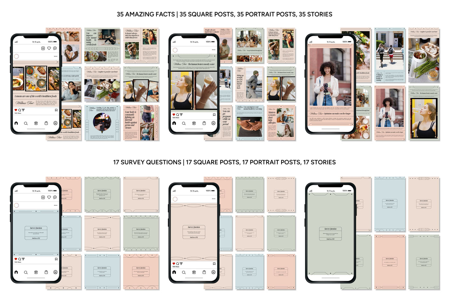 1200+ Wellness Instagram Templates - Vol. 7