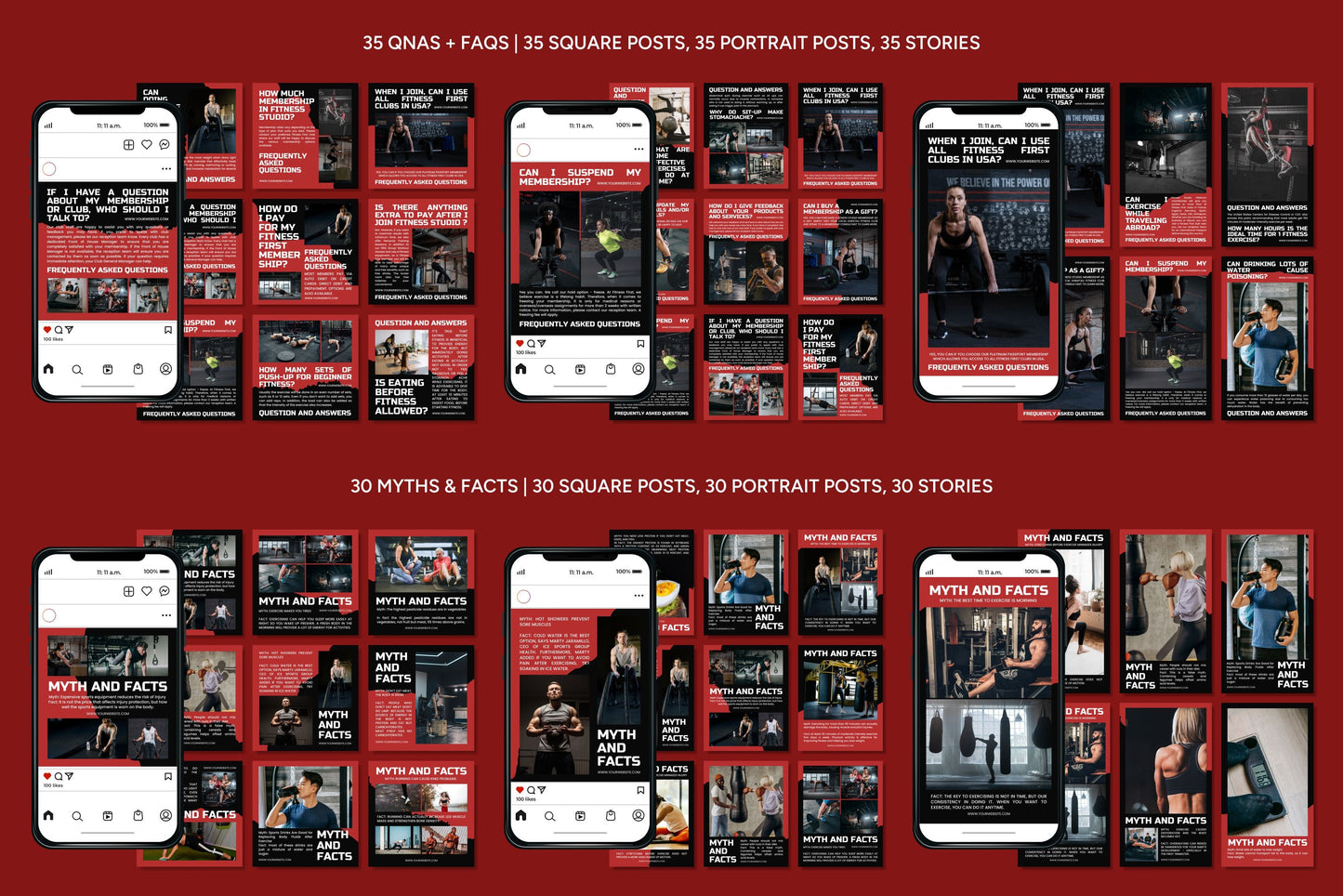 1200+ Fitness Instagram Templates - Vol. 8