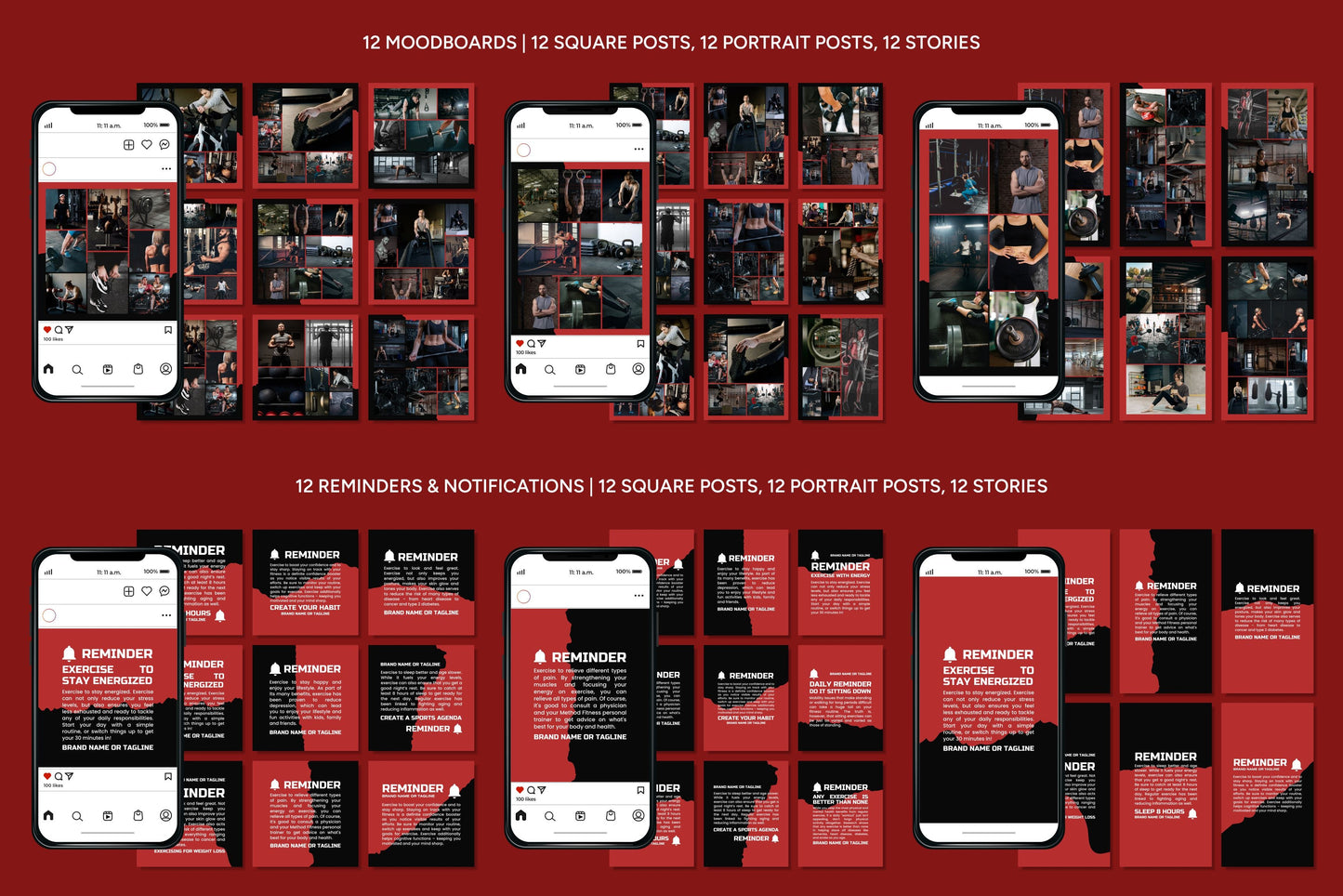 1200+ Fitness Instagram Templates - Vol. 8