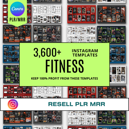 3600+ Fitness Instagram Templates (PLR/MRR)