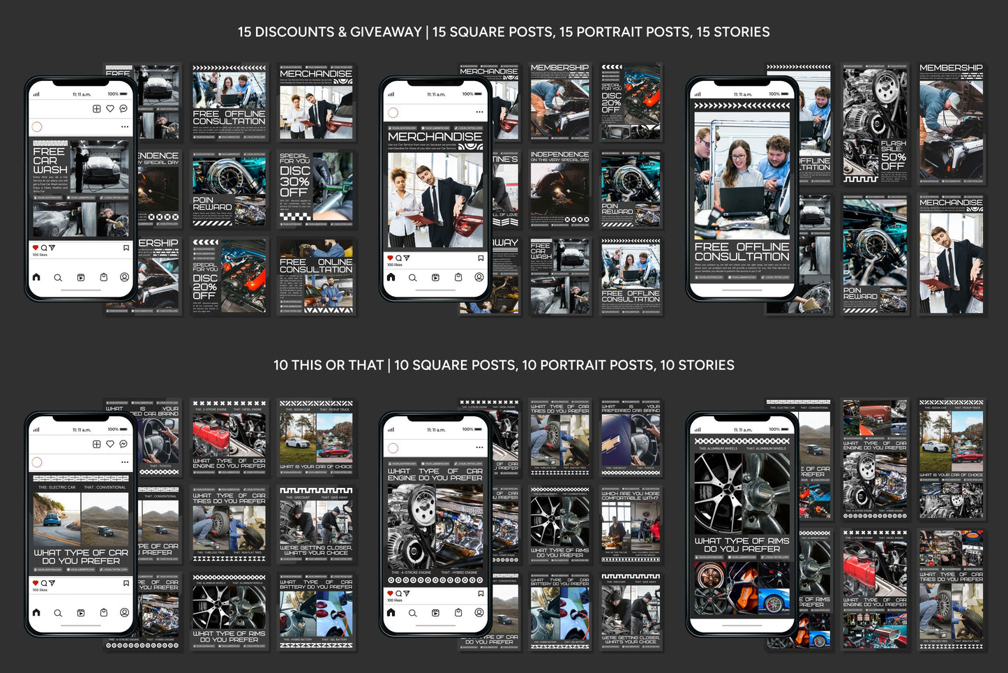 120+ Automotive Instagram Templates - Vol. 3