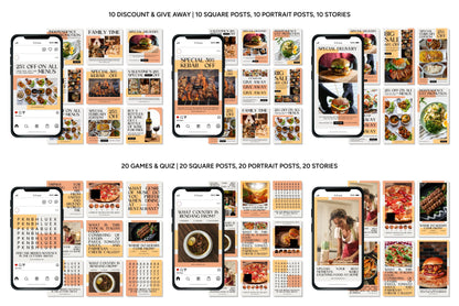 1200+ Restaurant Instagram Templates - Vol. 8