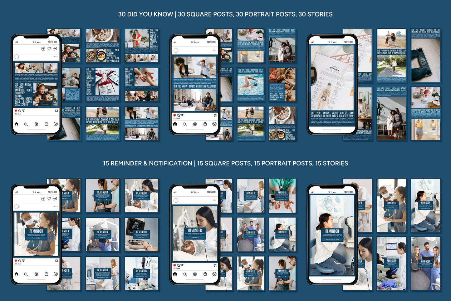 1200+ Medical Instagram Templates - Vol. 7