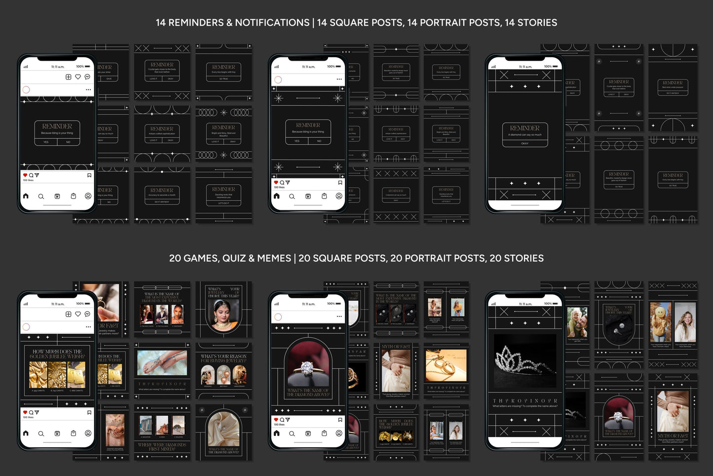1200+ Jewelry Instagram Templates - Vol. 8