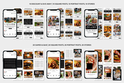 1200+ Restaurant Instagram Templates - Vol. 7
