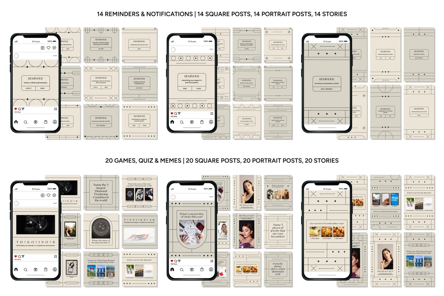1200+ Jewelry Instagram Templates - Vol. 6