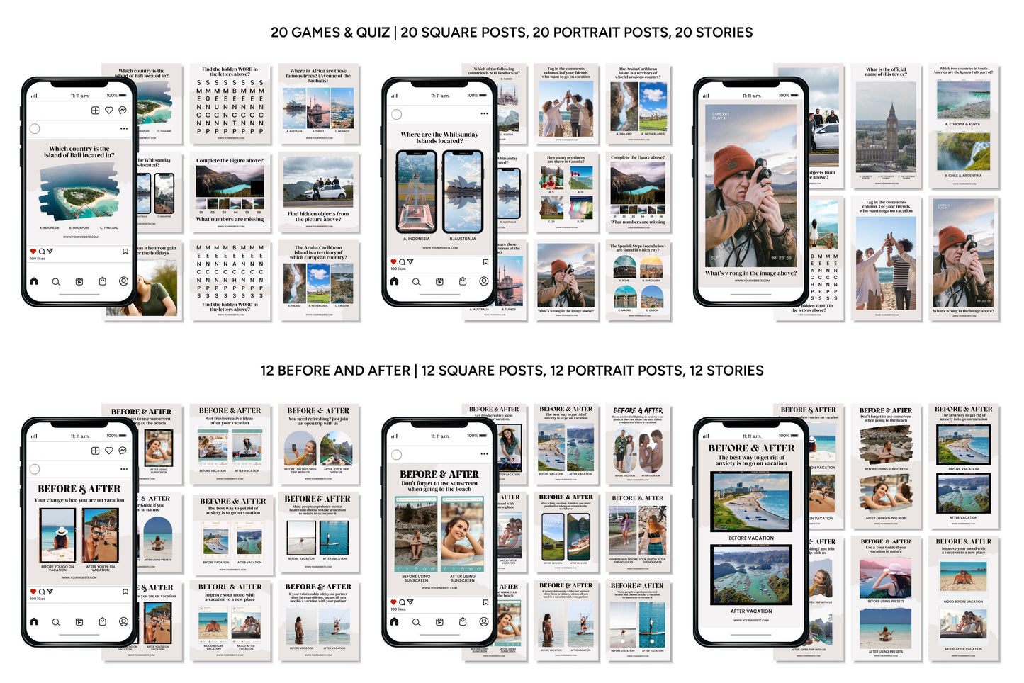 1200+ Travel Instagram Templates - Vol. 6