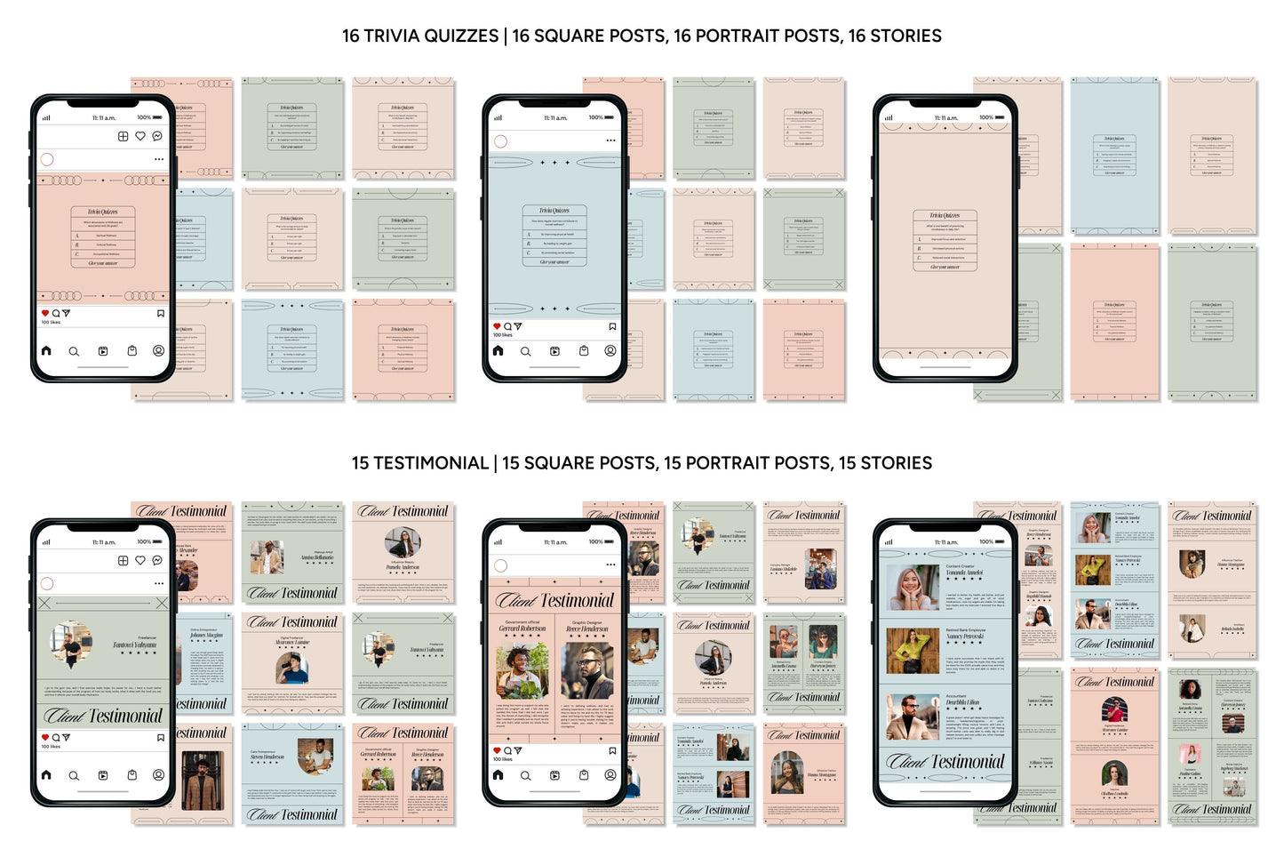 1200+ Wellness Instagram Templates - Vol. 7