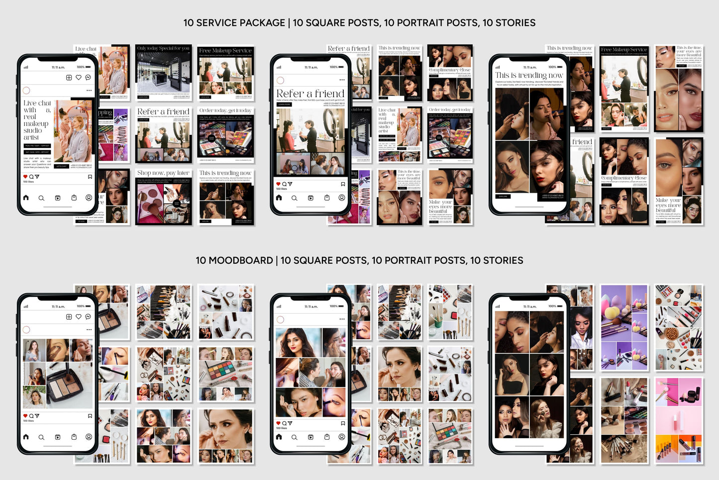 1200+ Makeup Instagram Templates - Vol. 6