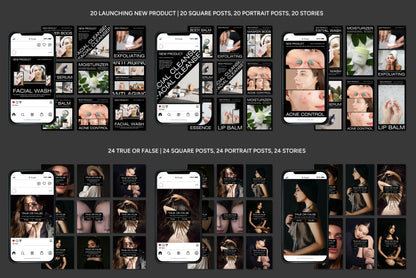 1200+ Skincare Instagram Templates - Vol. 6