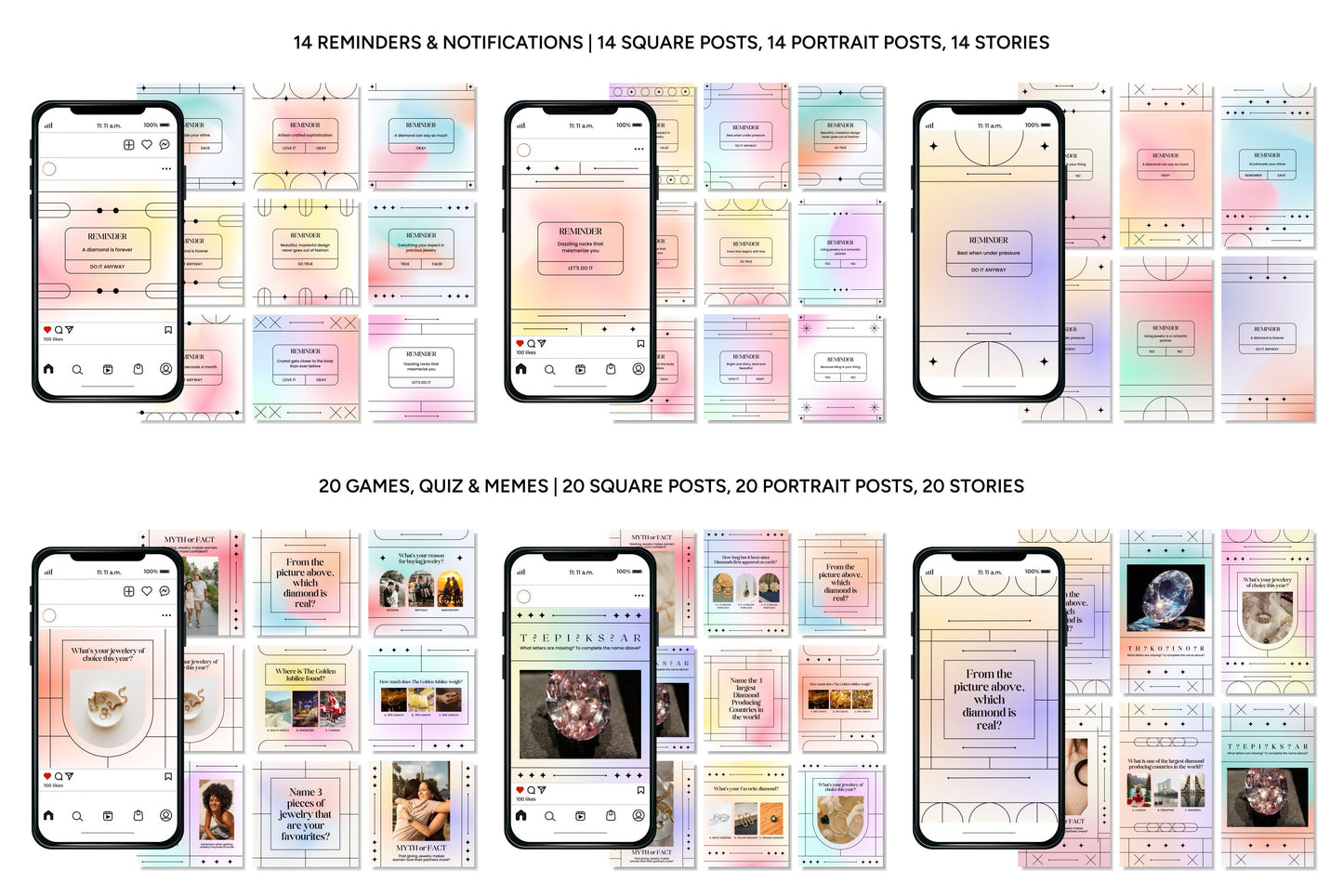1200+ Jewelry Instagram Templates - Vol. 7