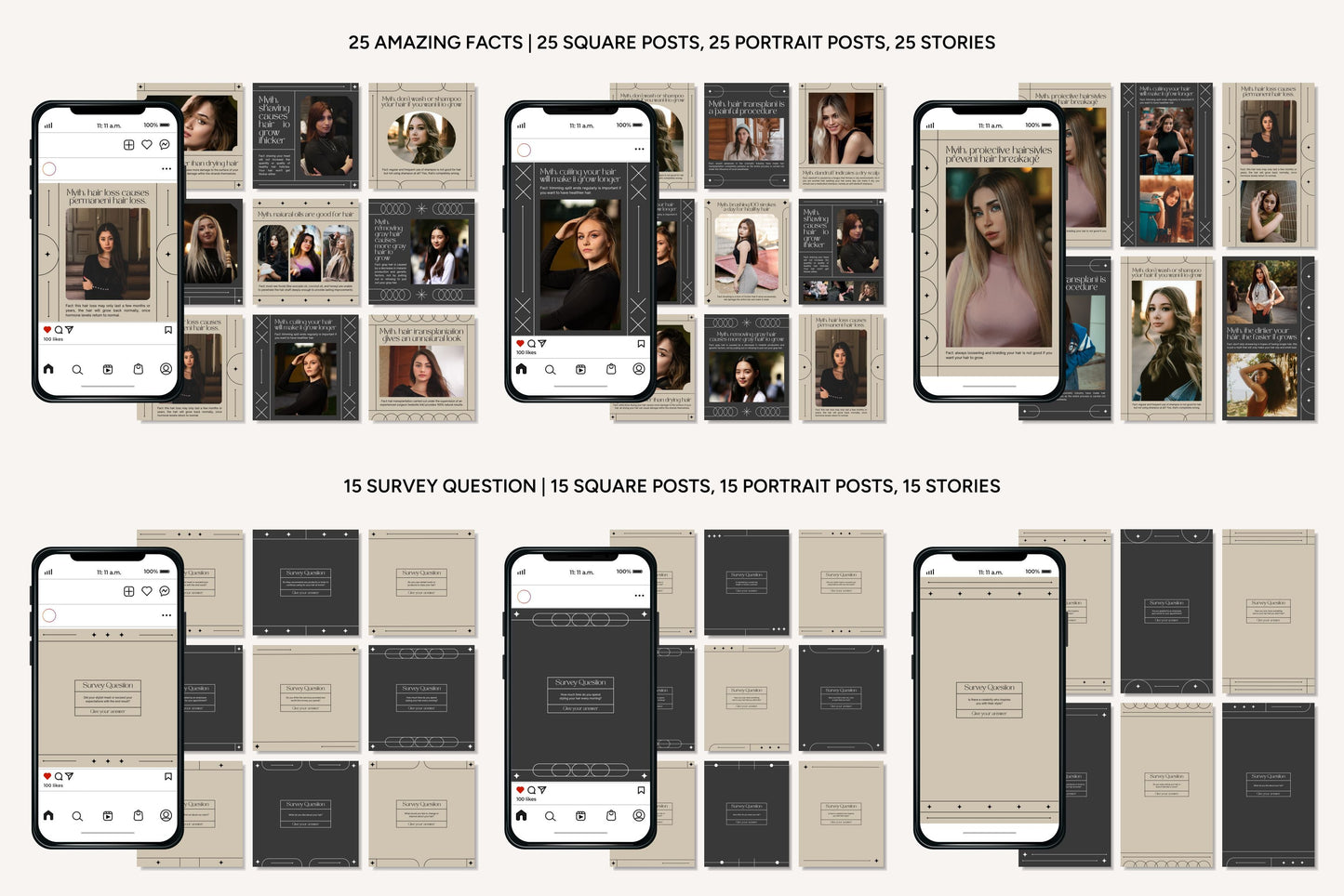 1200+ Hairstylist Instagram Templates - Vol. 8