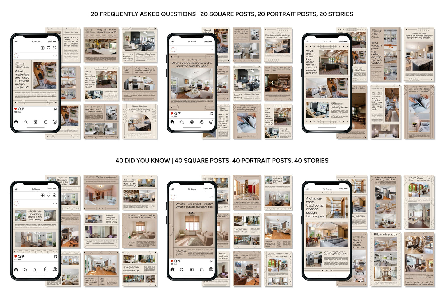1200+ Interior Design Instagram Templates - Vol. 7