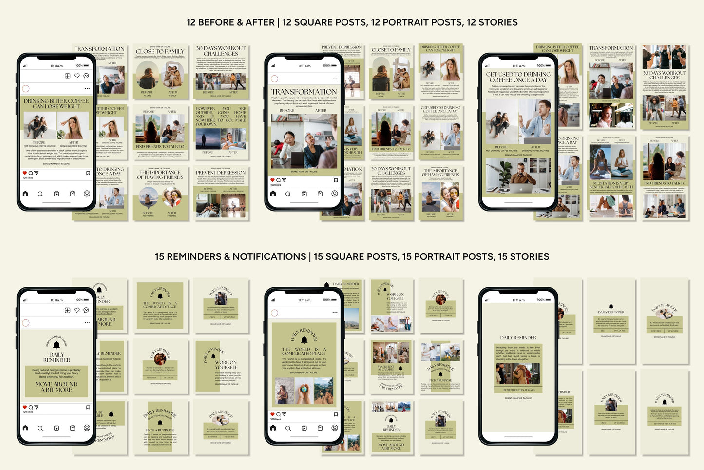 1200+ Mental Health Instagram Templates - Vol. 8