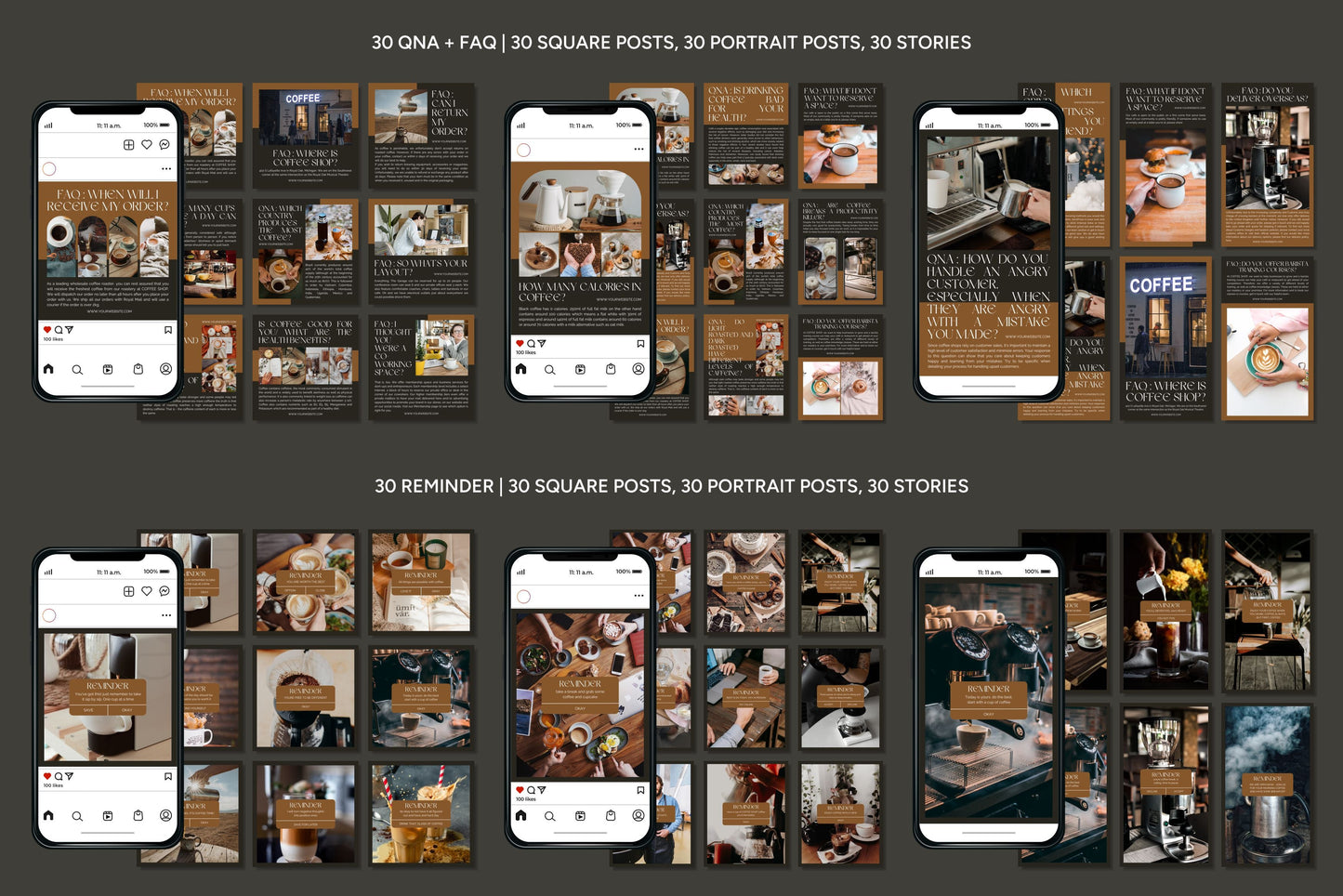 1200+ Coffee Shop Instagram Templates - Vol. 8
