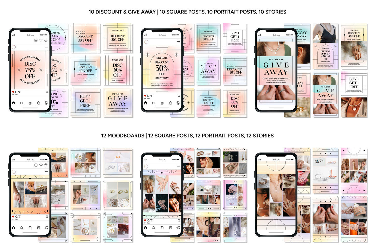 1200+ Jewelry Instagram Templates - Vol. 7