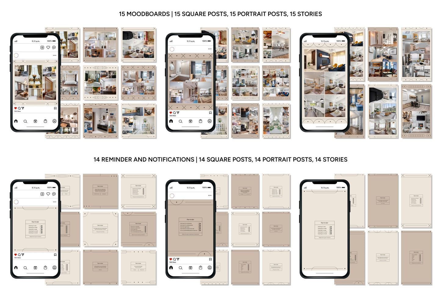 1200+ Interior Design Instagram Templates - Vol. 7