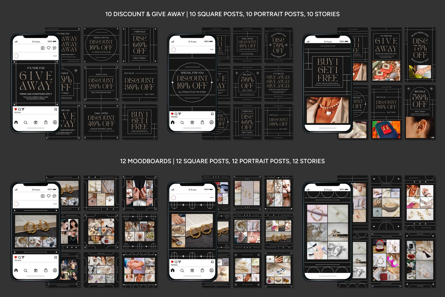 1200+ Jewelry Instagram Templates - Vol. 8