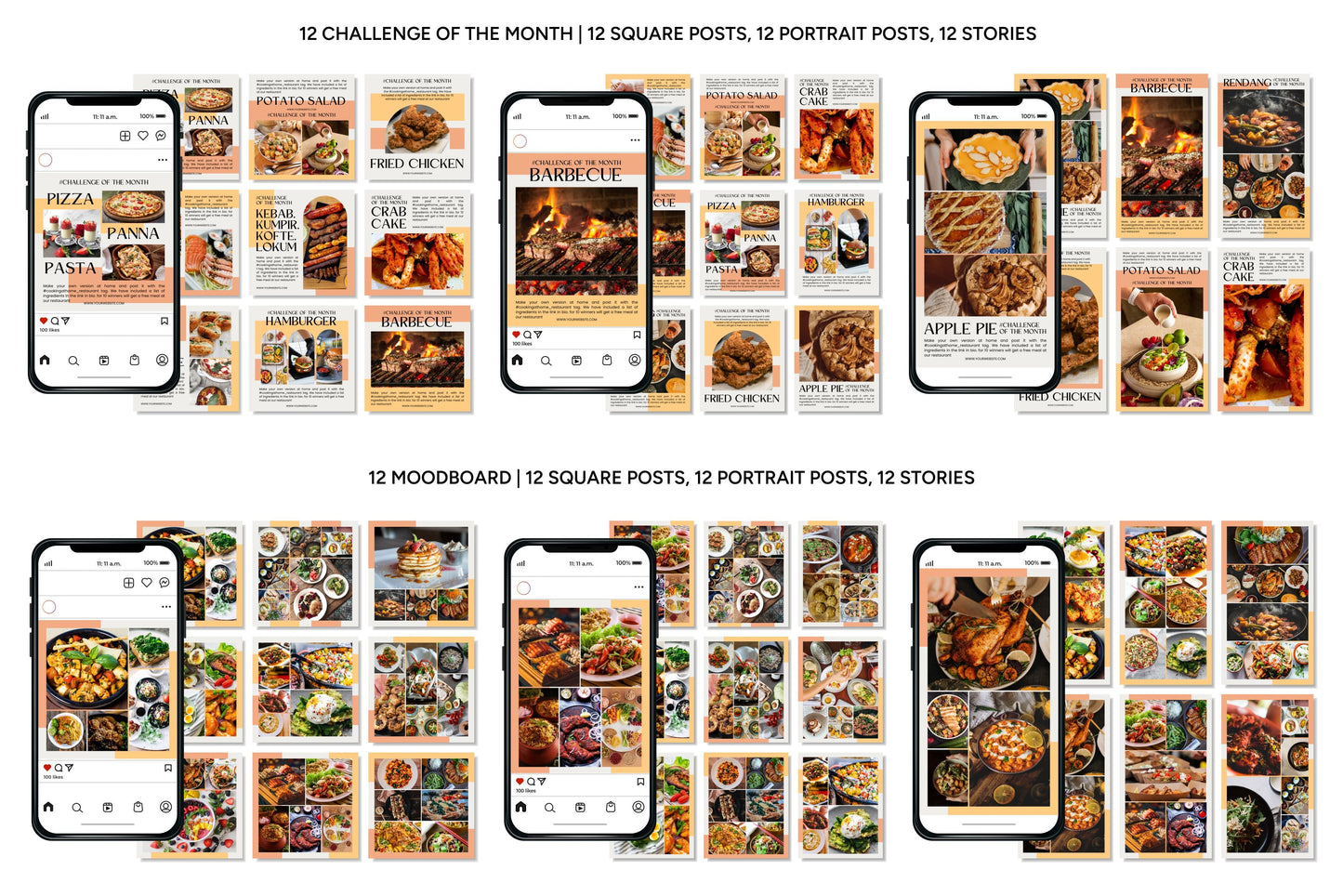 1200+ Restaurant Instagram Templates - Vol. 8
