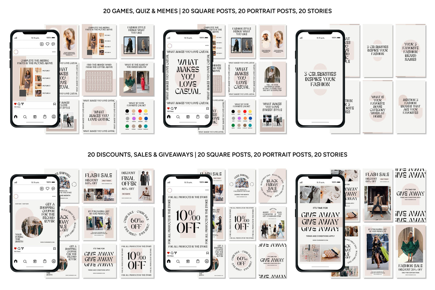 1200+ Fashion Instagram Templates - Vol. 7