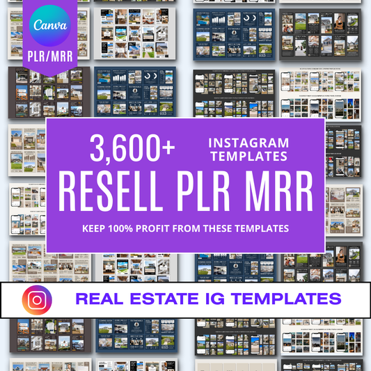 3600+ Real Estate Instagram Templates (PLR/MRR)