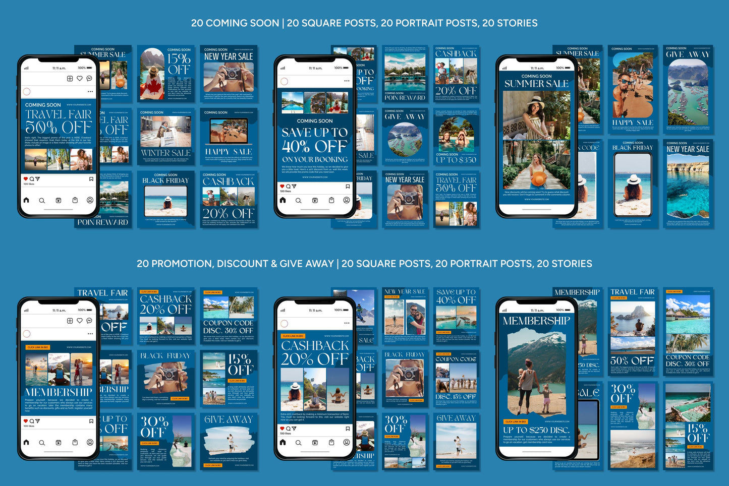 1200+ Travel Instagram Templates - Vol. 8