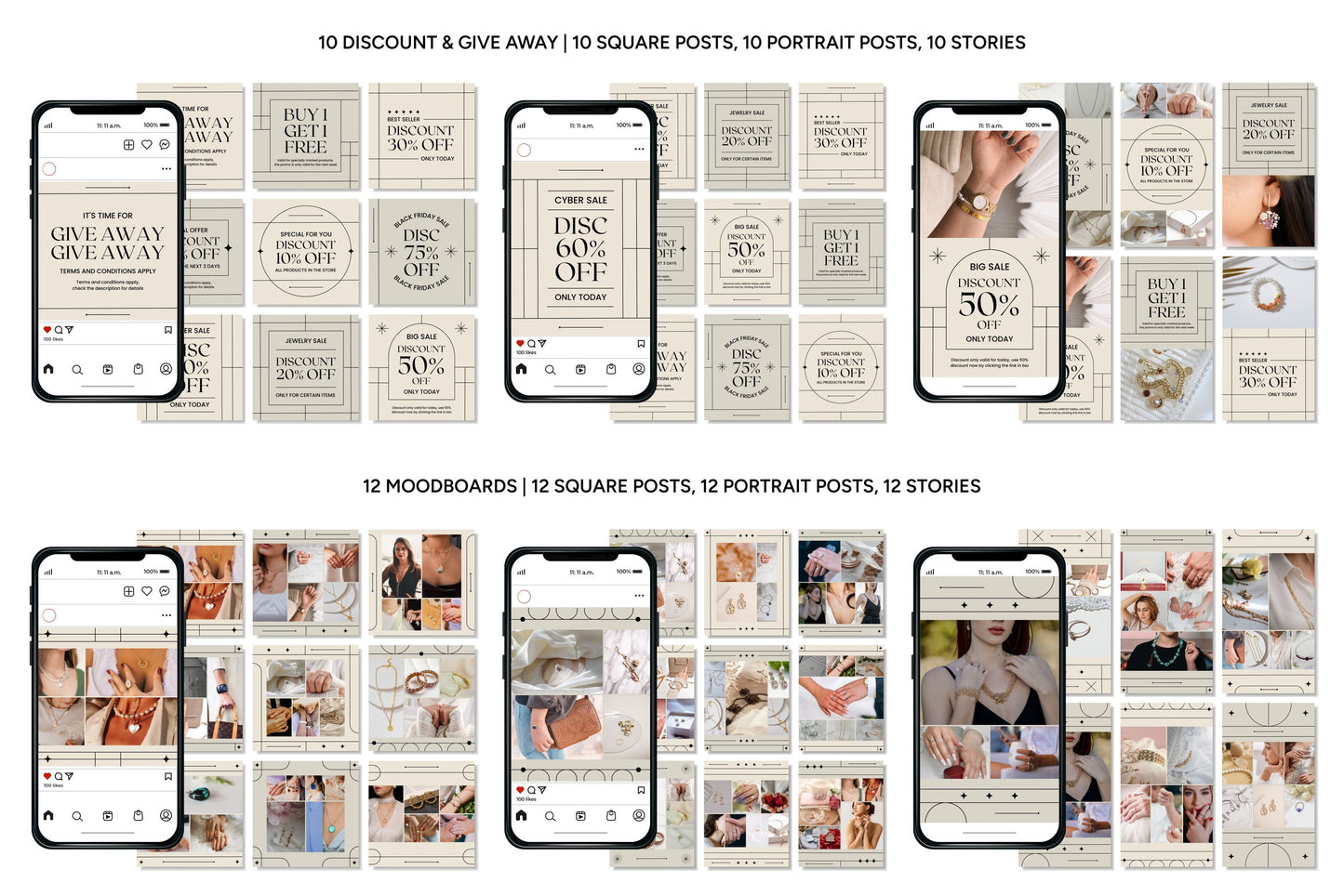 1200+ Jewelry Instagram Templates - Vol. 6