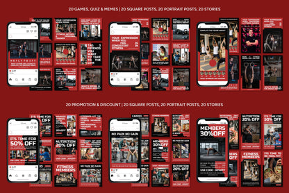 1200+ Fitness Instagram Templates - Vol. 8