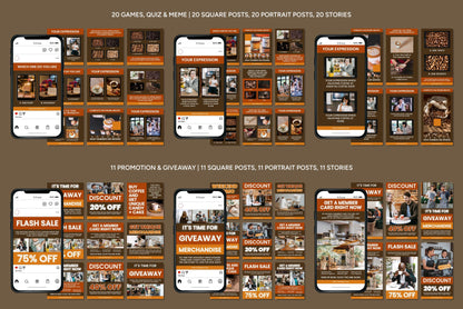 1200+ Coffee Shop Instagram Templates - Vol. 7