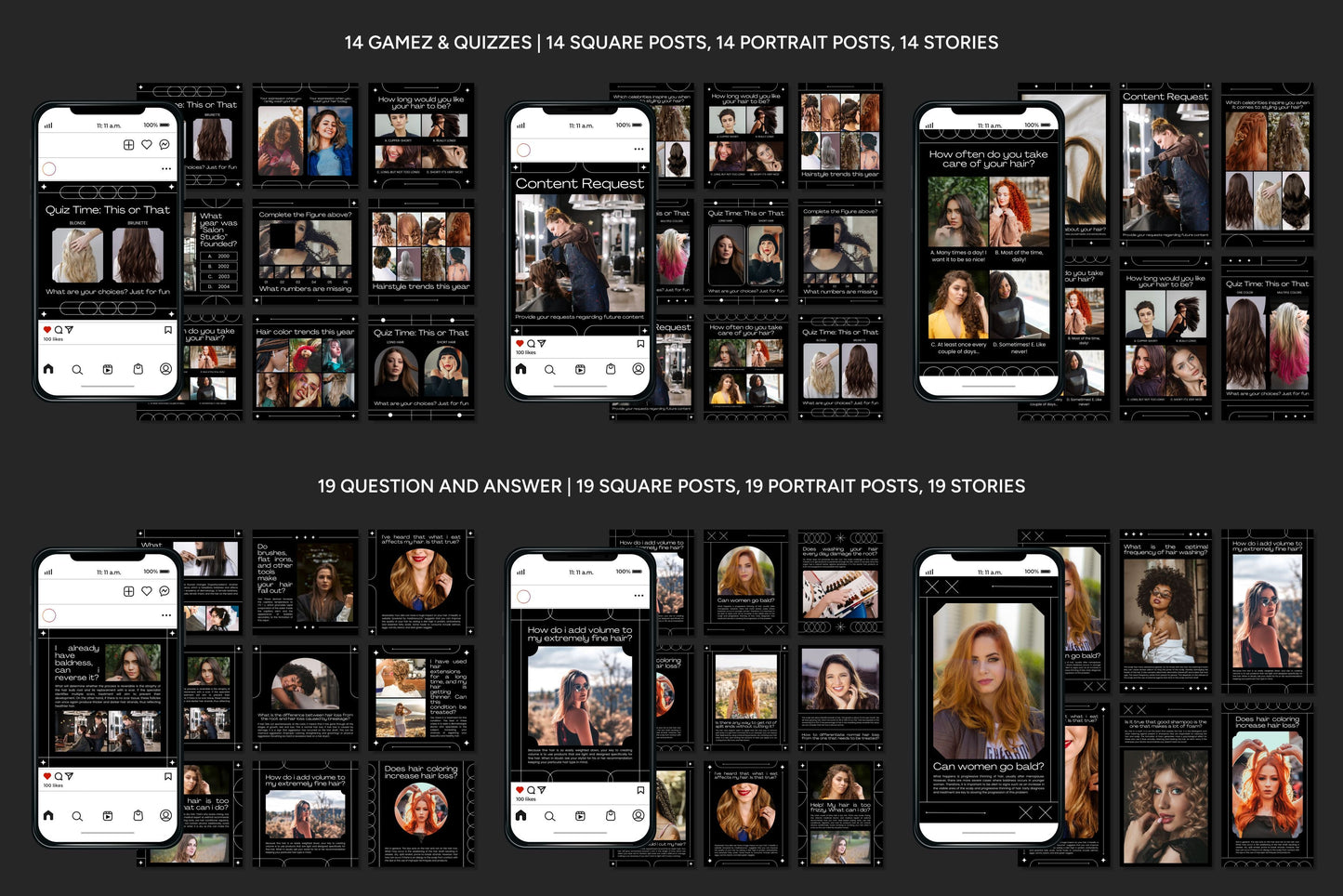 1200+ Hairstylist Instagram Templates - Vol. 6