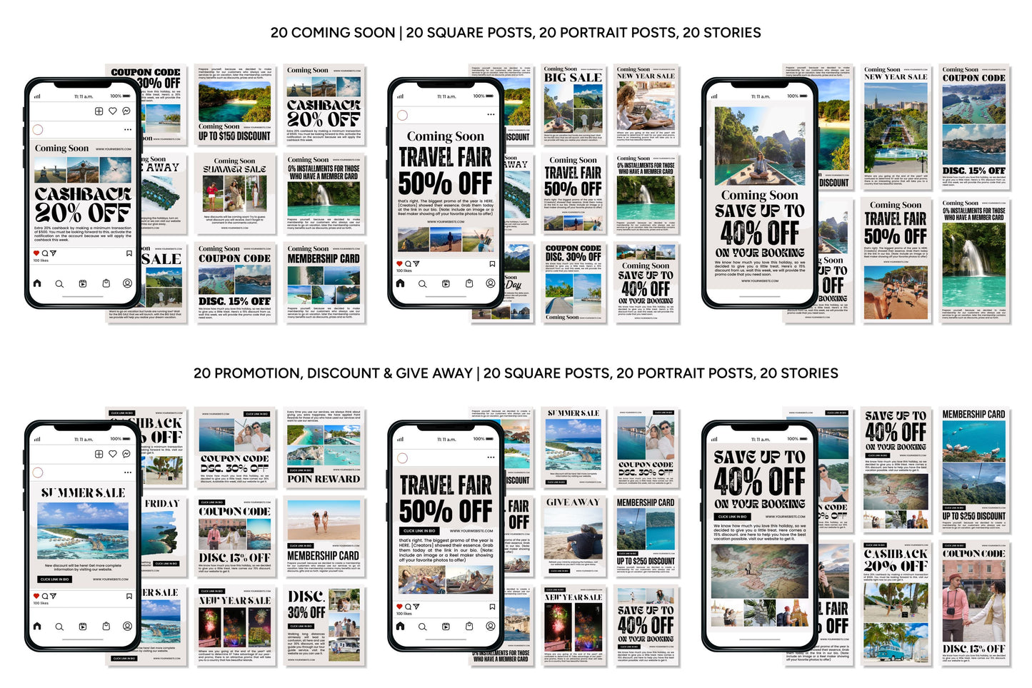 1200+ Travel Instagram Templates - Vol. 6