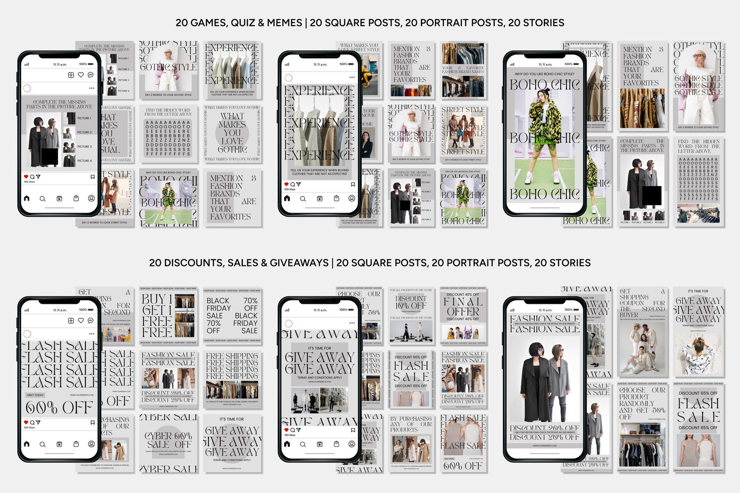 1200+ Fashion Instagram Templates - Vol. 8
