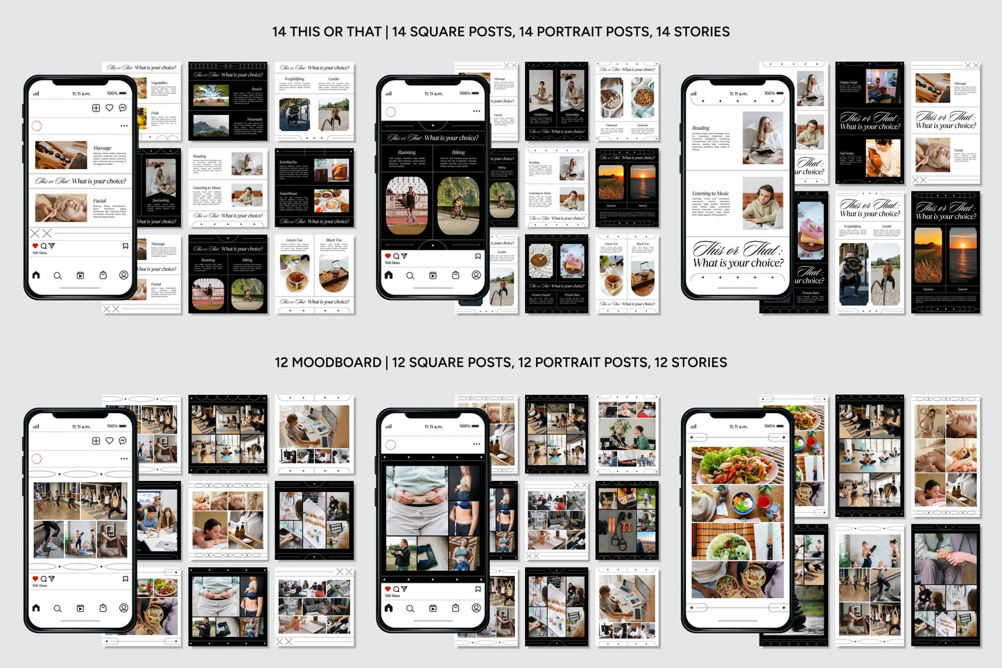 1200+ Wellness Instagram Templates - Vol. 6