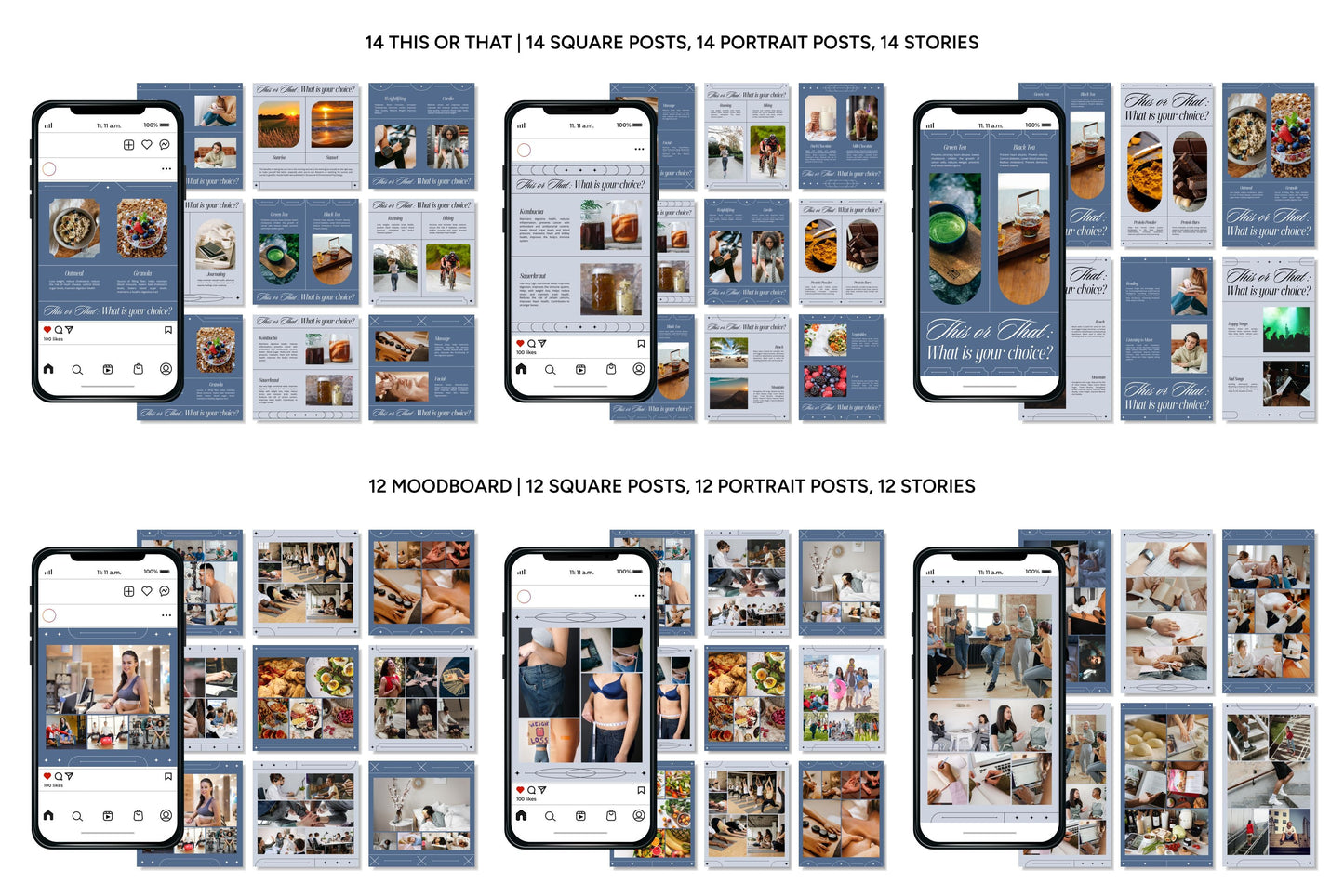 1200+ Wellness Instagram Templates - Vol. 8