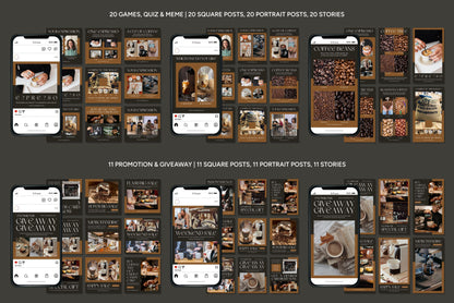 1200+ Coffee Shop Instagram Templates - Vol. 8