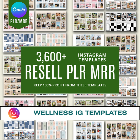 3600+ Wellness Instagram Templates (PLR/MRR)