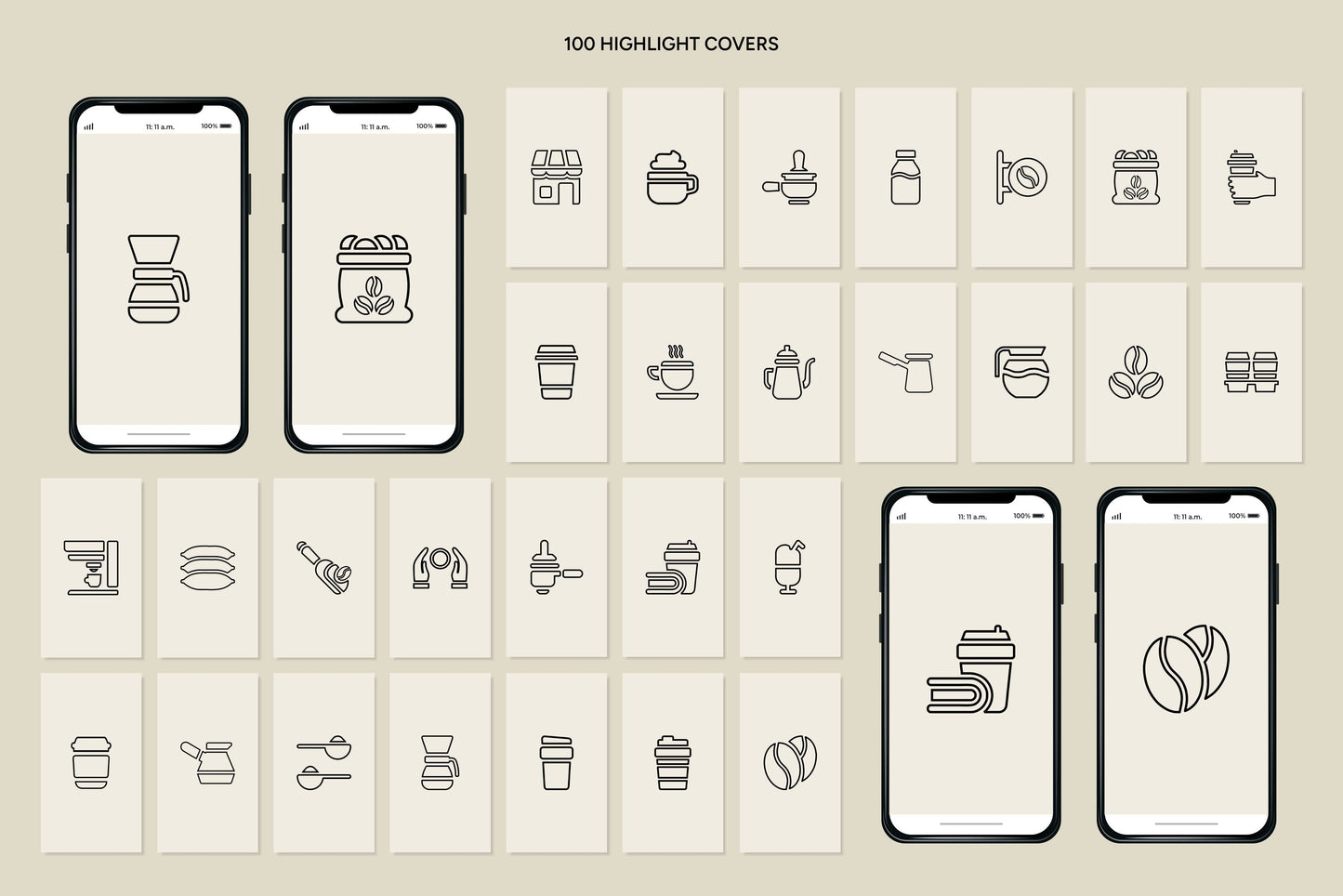 1200+ Coffee Shop Instagram Templates - Vol. 6