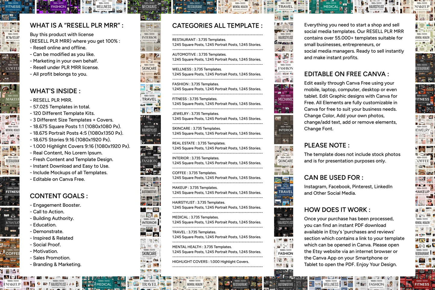 55,000+ Instagram Templates (PLR/MRR)